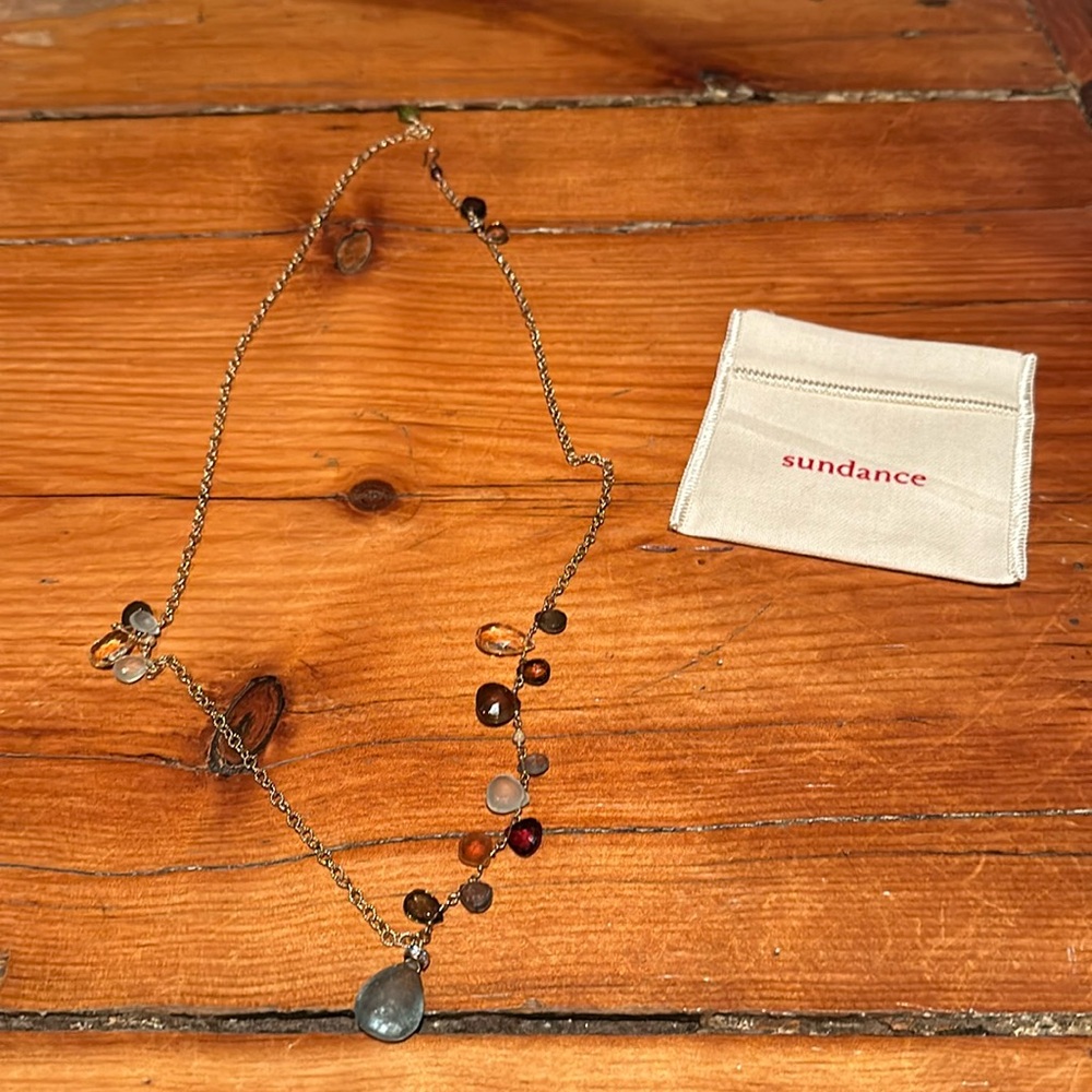 Sundance shimmering stones gold necklace